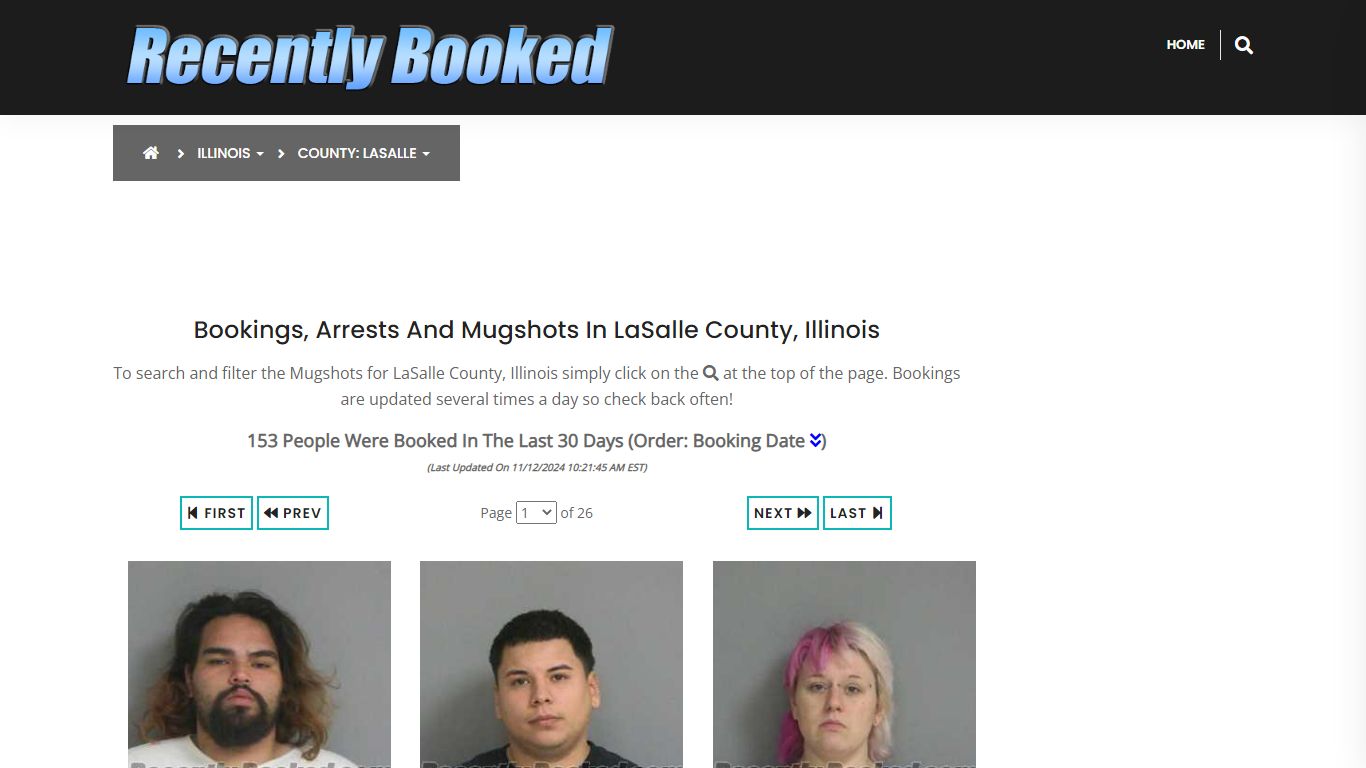 Bookings, Arrests and Mugshots in LaSalle County, Illinois