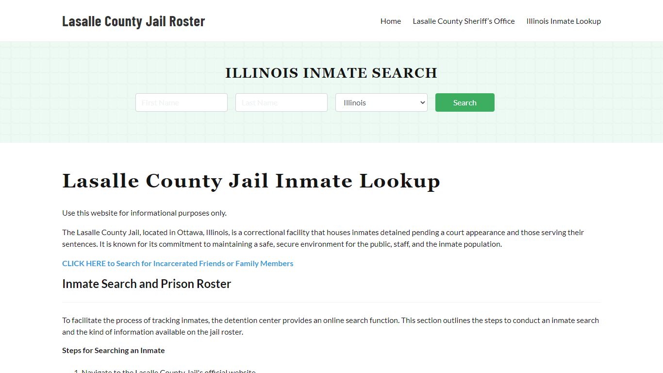 Lasalle County Jail Roster Lookup, IL, Inmate Search