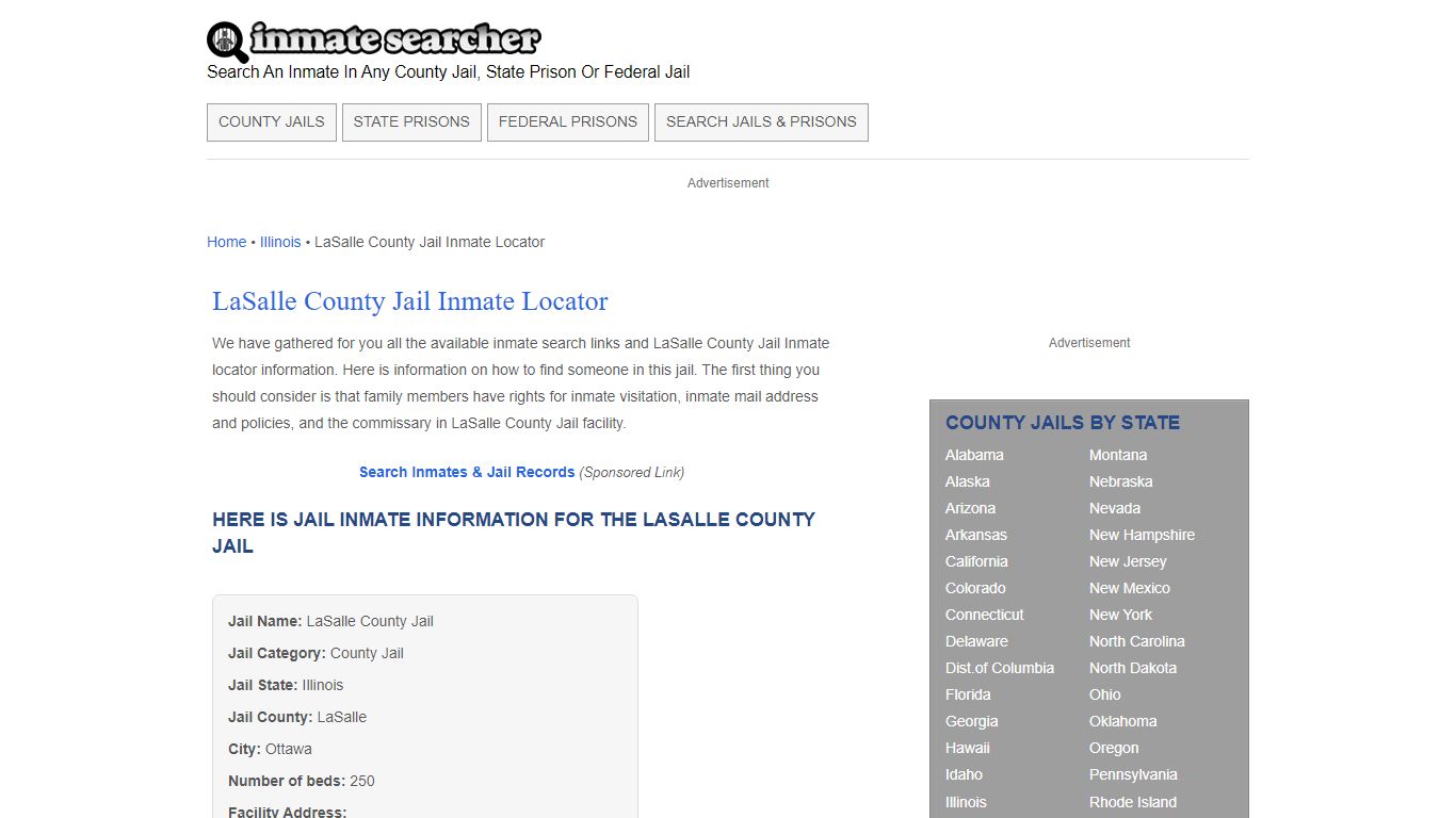 LaSalle County Jail Inmate Locator - Inmate Searcher