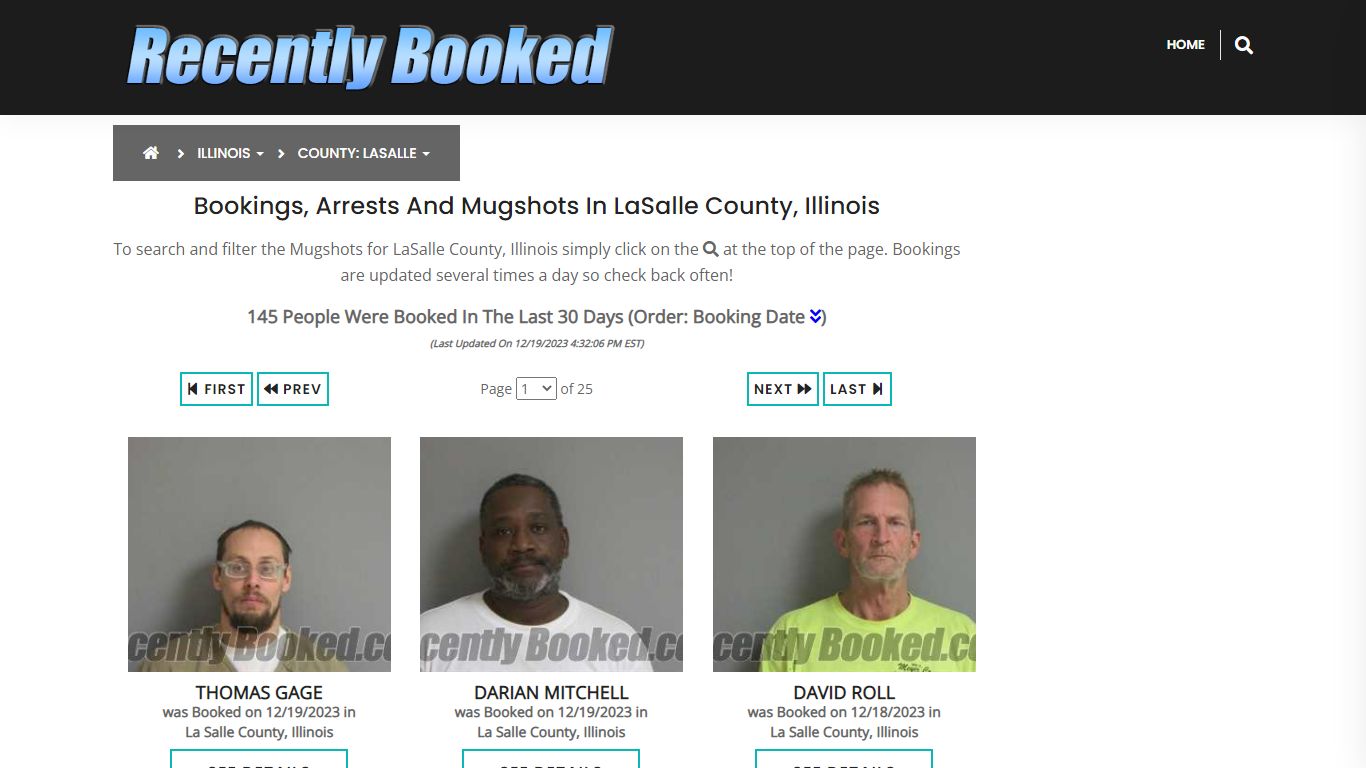 Recent bookings, Arrests, Mugshots in LaSalle County, Illinois