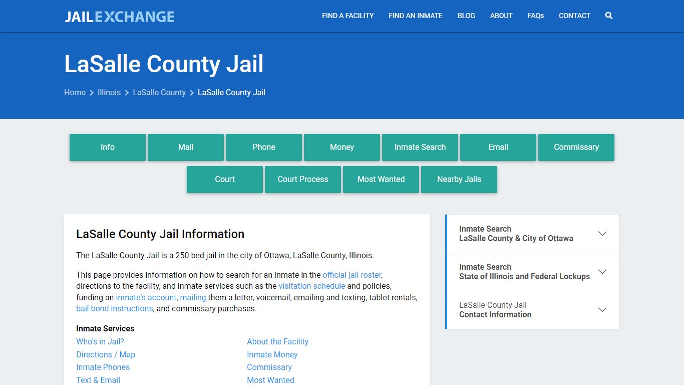 LaSalle County Jail, IL Inmate Search, Information